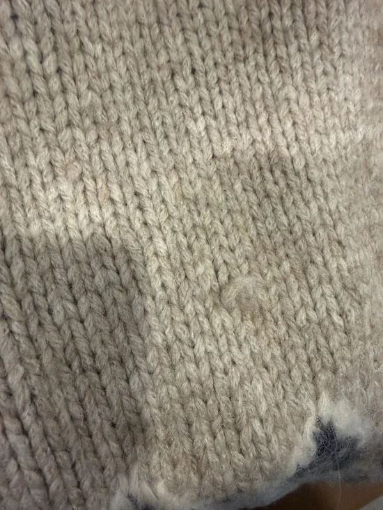 Brochu Walker Cardigan luxury Italian wool chunky knit diamond jacquard pattern - Picture 5 of 5